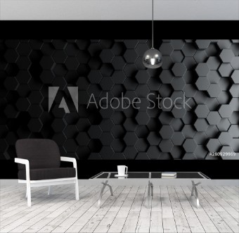 Picture of Dark hexagon wallpaper or background